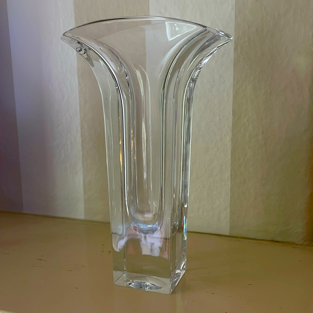 Vintage discontinued Nambe full lead Crystal Vase signed
